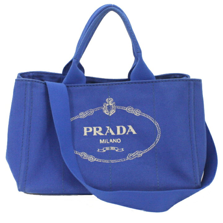 楽天市場】PRADA プラダ カナパ 青 ブルー 2WAY トート ショルダー 