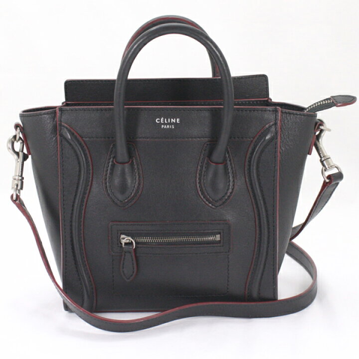 楽天市場】CELINE セリーヌ ラゲージ ナノショッパー 黒xバニッシュ赤 