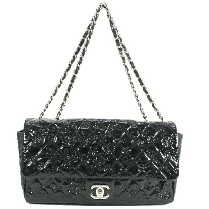 楽天市場】極美品 CHANEL シャネル パテント ダブルチェーンショルダー
