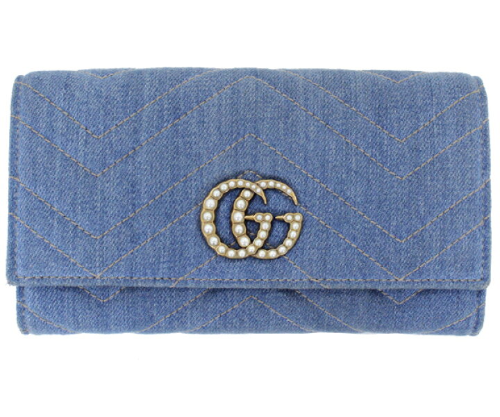 楽天市場】GUCCI グッチ GGマーモント 日本限定 デニムxパール ロング 