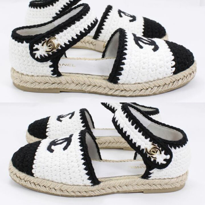 楽天市場】シャネル CHANEL CC フラット エスパドリーユ サイズ:37 #37 