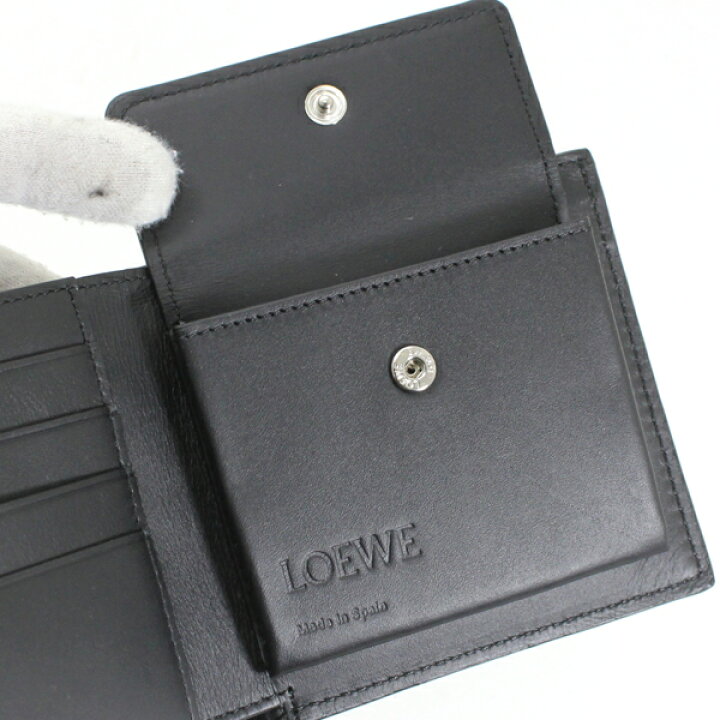 楽天市場】ロエベ 財布 二つ折り ブラック グレー 黒 メンズ バイ 