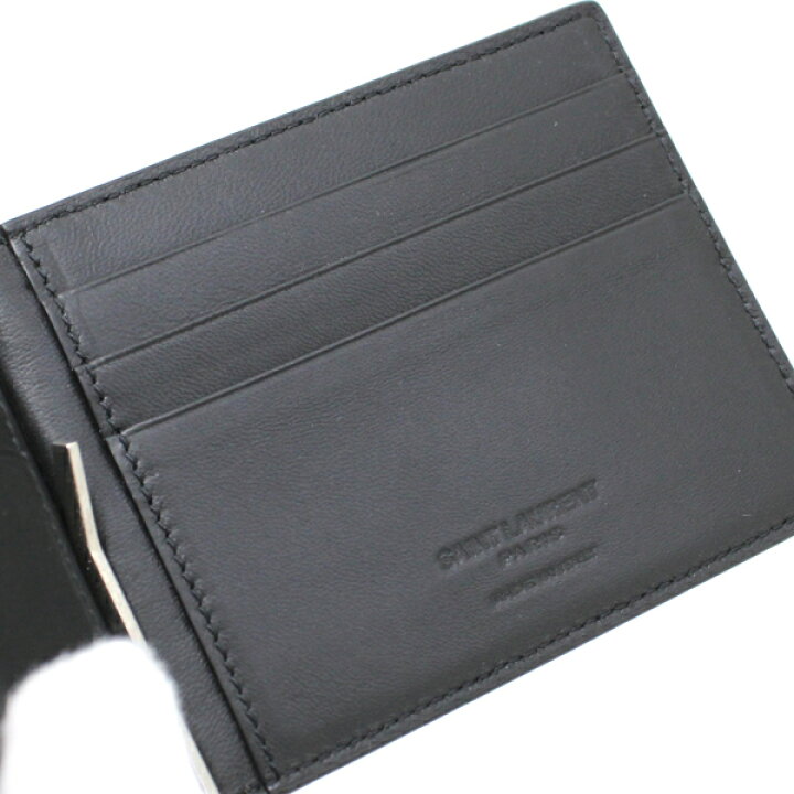 楽天市場】サンローラン マネークリップ 財布 YSL 黒 ブラック レザー 