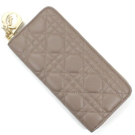 クリスチャン ディオール 長財布 ラウンドファスナー レディディオール カナージュ ラムスキン トープ レザー Diorチャーム S0007ONMJ_45MU レディース 財布 ラウンドジップ ロングウォレット 便利 ブランド 定番 人気 プレゼント ギフト【新品・未使用】