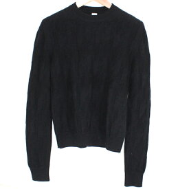 エルメス ロングスリーブ ニット Hモチーフ セーター 黒 ブラック レディース サイズ36 #36 HERMES ウール100% 長袖 アパレル トップス ニット 《H》モチーフ【新品】