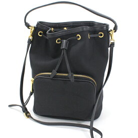 プラダ PRADA ショルダーバッグ デュエット バケットバッグ 黒 キャンバス ブラック 1BH038 巾着バッグ 軽量 斜め掛け カバン レディース NERO ブランド お出かけ【新品同様】