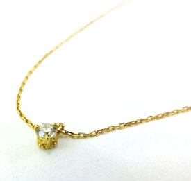 agete・アガット K18 DIAMOND NECKLACE／18金 ダイヤモンドネックレス 1013411611S ゴールド 0.05CT レディースアクセサリー ブランド 極美品 中古 送料無料 23-A008