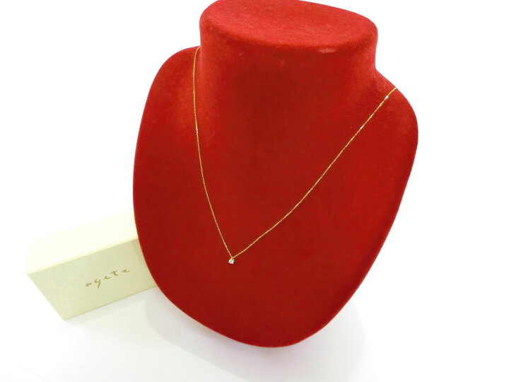 楽天市場】agete・アガット K18 DIAMOND NECKLACE／18金 ダイヤモンド 