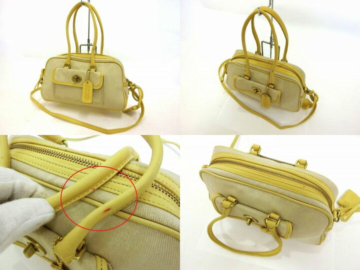 楽天市場】COACH・コーチ キャンバス×レザー ハンド／ショルダーバッグ 