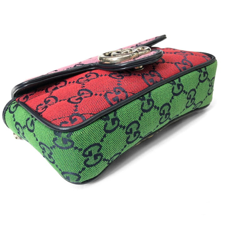 楽天市場】【中古】 グッチ マルチカラー ショルダー GGマーモント  