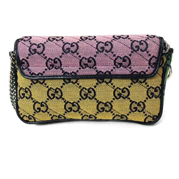 楽天市場】【中古】 グッチ マルチカラー ショルダー GGマーモント 