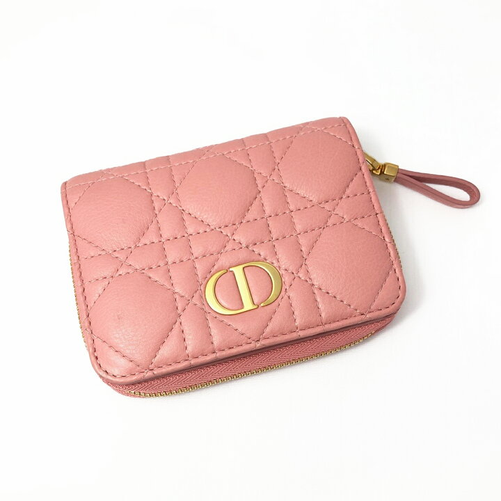 Dior キルティング 二つ折り財布 ピンク - 二つ折り財布 