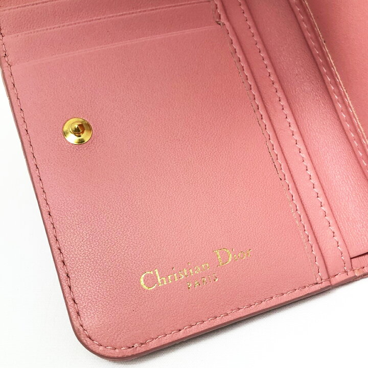 楽天市場】【中古】 ディオール 二つ折り財布 カナージュ ピンク 
