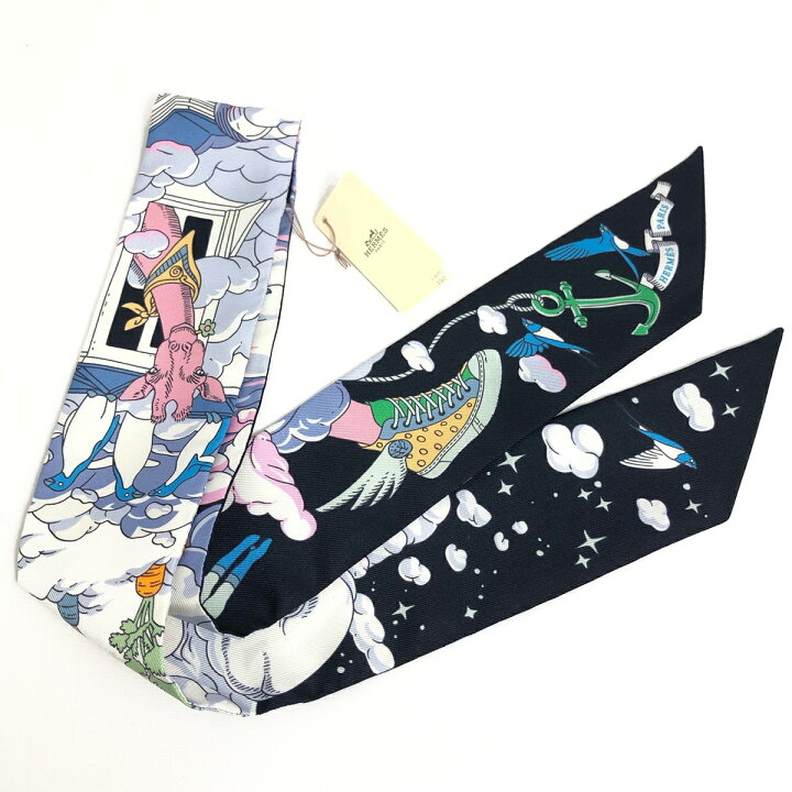 楽天市場】【中古】 エルメス ツイリー スカーフ ネイビー 私の雲