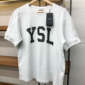 【中古】 サンローラン メンズ 半袖 Tシャツ YSL ヴィンテージ M ラグランスリーブ ホワイト 生成り 667856