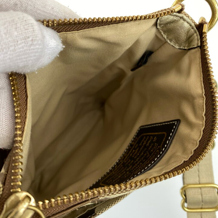 楽天市場】COACH コーチ シグネチャー 斜め掛け可能 ブラウン 