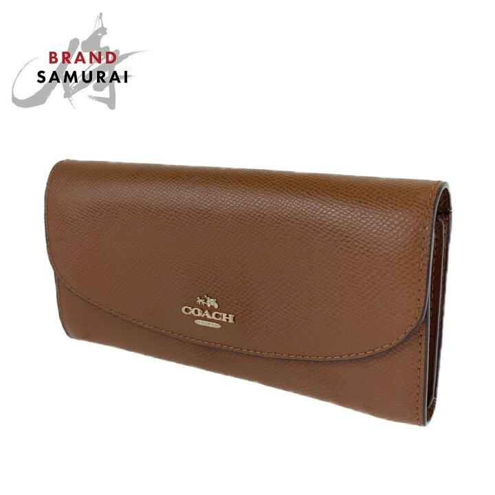 楽天市場】美品 COACH コーチ ブラウン レザー 長財布 札入れ 