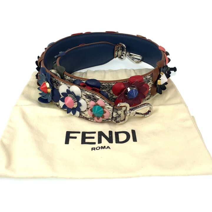 楽天市場】美品 FENDI フェンディ ストラップユー フラワー マルチ  