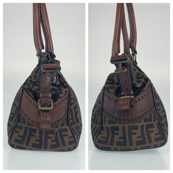 楽天市場】FENDI フェンディ ズッカ柄 エトニコ ブラウン キャンバス 