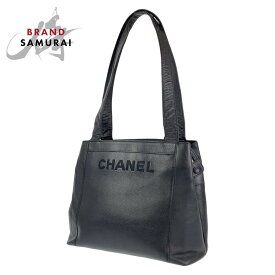 CHANEL シャネル ロゴ刺繍 ブラック 黒 ゴールド金具 キャビアスキン ショルダーバッグ トートバッグ レディース 403388 【中古】【中古】