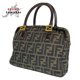 FENDI フェンディ ズッカ ブラウン 茶 ゴールド金具 キャンバス /レザー ハンドバッグ トートバッグ レディース 404256 【中古】【中古】