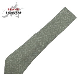 美品 HERMES エルメス ドット柄 グリーン ホワイト シルク 7902 MA ネクタイ 剣先10cm メンズ 404978 【中古】