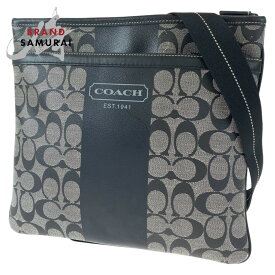 COACH コーチ シグネチャー ヘリテージ ストライプ ブラック 黒 レザー F70591 ショルダーバッグ 斜め掛け レディース 405119 【中古】【中古】