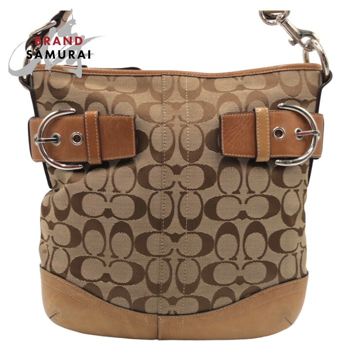 楽天市場】COACH コーチ シグネチャー ブラウン シルバー金具 