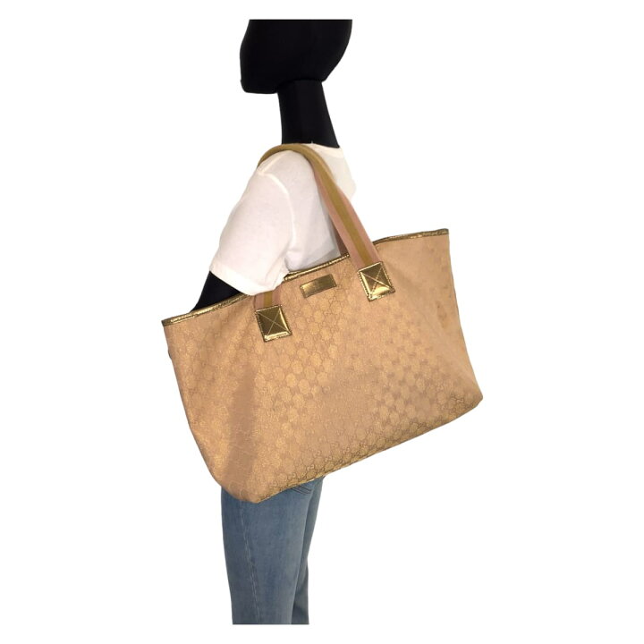 楽天市場】GUCCI グッチ ベージュ ゴールド GGキャンバス 267474  