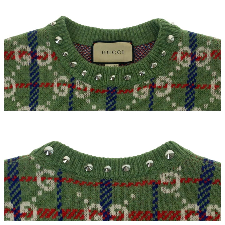 楽天市場】超美品 GUCCI グッチ ネック スタッズ GG総柄 サイズS  