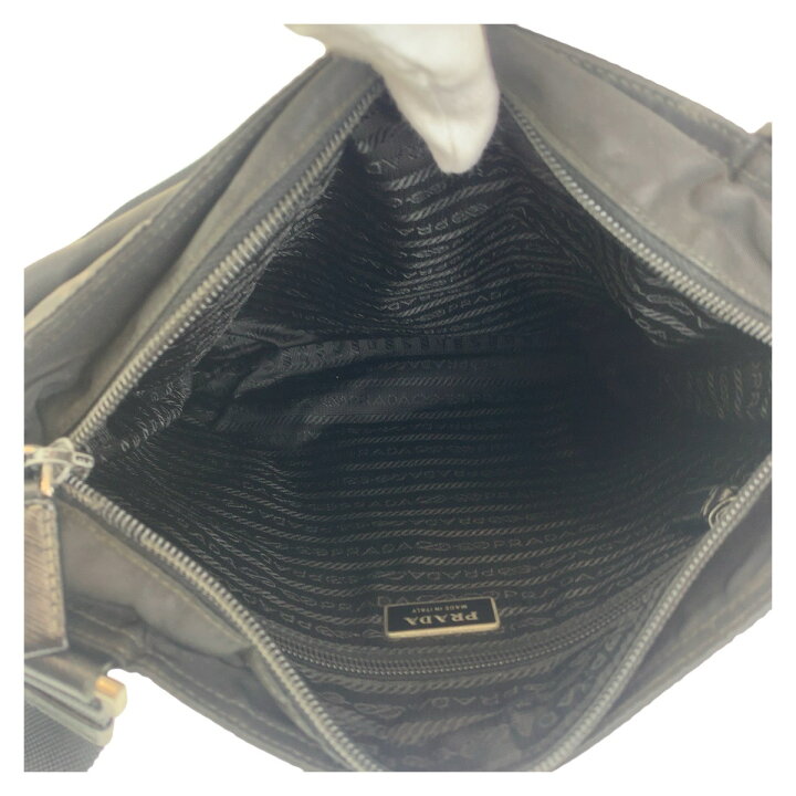 楽天市場】美品 PRADA プラダ テスート 三角ロゴプレート ブラック  