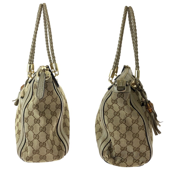 楽天市場】GUCCI グッチ ベラ バンブー リボン タッセル ブラウン 