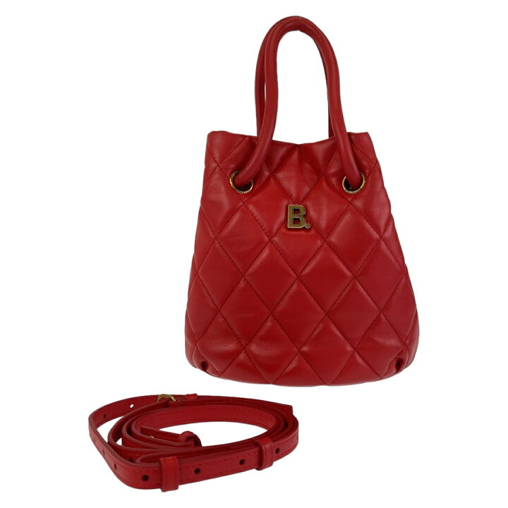楽天市場】美品 BALENCIAGA バレンシアガ Bバケットバッグ レッド 