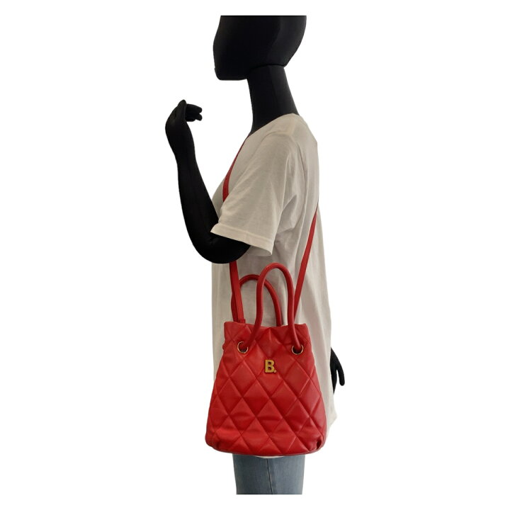 楽天市場】美品 BALENCIAGA バレンシアガ Bバケットバッグ レッド 