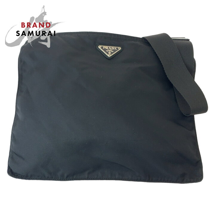 楽天市場】美品 PRADA プラダ テスート 三角ロゴプレート ブラック  
