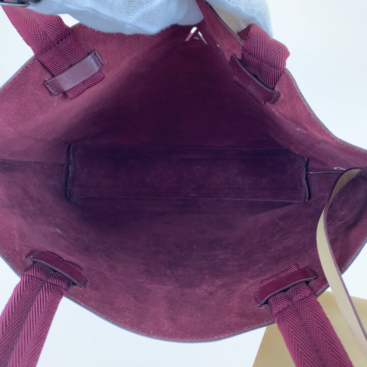 楽天市場】PRADA プラダ ロゴ型抜き ポーチ付き ベージュ ボルドー  