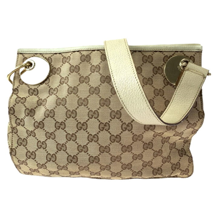 楽天市場】美品 GUCCI グッチ ブラウン ベージュ ゴールド金具 GG 