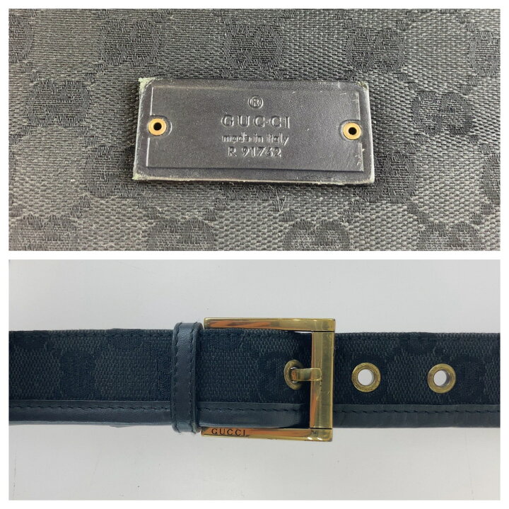 楽天市場】美品 GUCCI グッチ ブラック 黒 ゴールド金具 GGキャンバス 