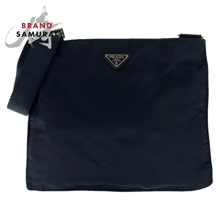 楽天市場】美品 PRADA プラダ テスート 三角ロゴプレート ブラック 