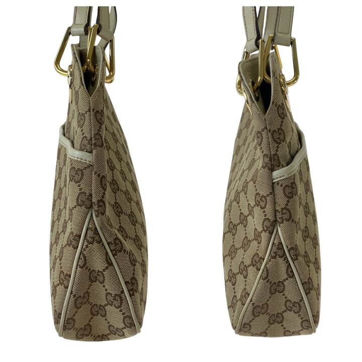 楽天市場】美品 GUCCI グッチ ベージュ ブラウン アイボリー ゴールド 
