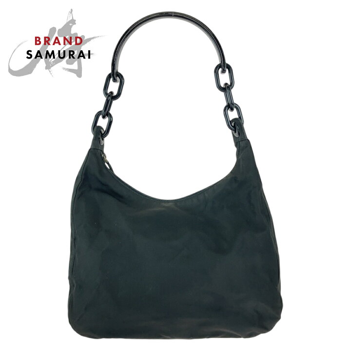 楽天市場】美品 PRADA プラダ テスート 三角ロゴプレート ブラック 黒  