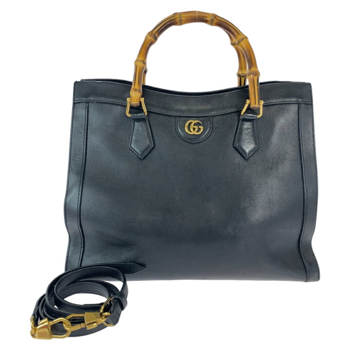 楽天市場】GUCCI グッチ バンブー ダイアナ ブラック 黒 ゴールド金具 