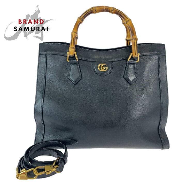 楽天市場】GUCCI グッチ バンブー ダイアナ ブラック 黒 ゴールド金具 