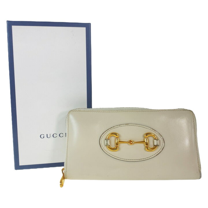 楽天市場】美品 GUCCI グッチ ホースビット オフホワイト ゴールド金具 