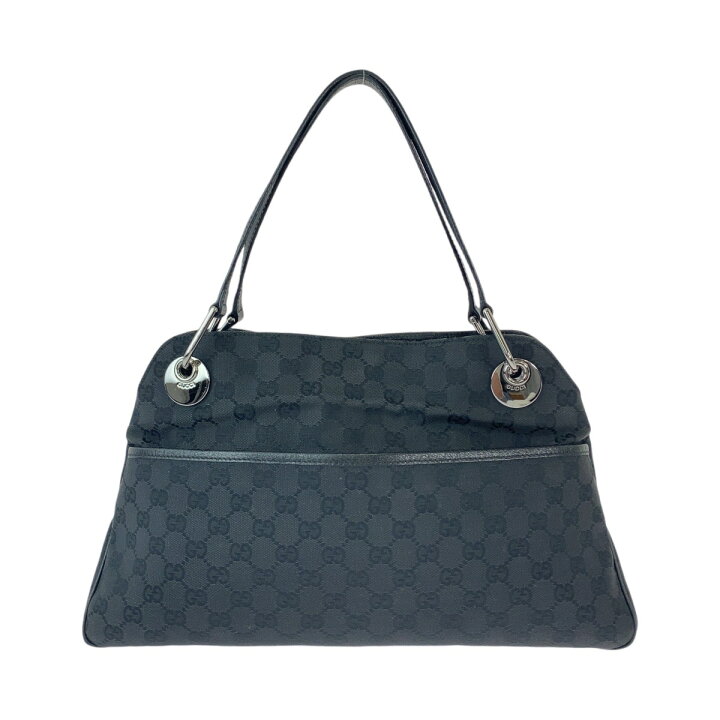 楽天市場】美品 GUCCI グッチ ブラック 黒 シルバー金具 GGキャンバス 