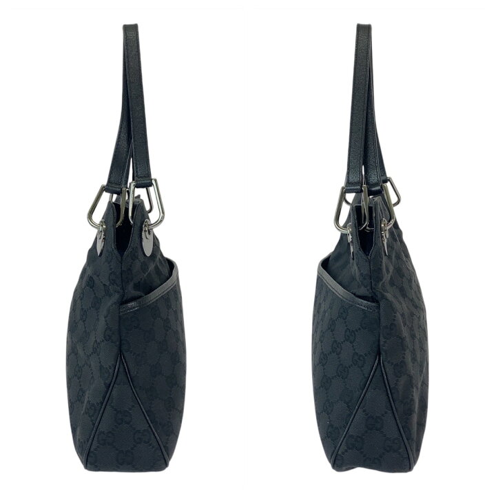 楽天市場】美品 GUCCI グッチ ブラック 黒 シルバー金具 GGキャンバス  