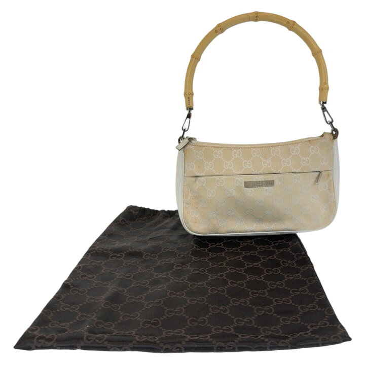 楽天市場】GUCCI グッチ バンブー ホワイト ベージュ シルバー金具 GG 