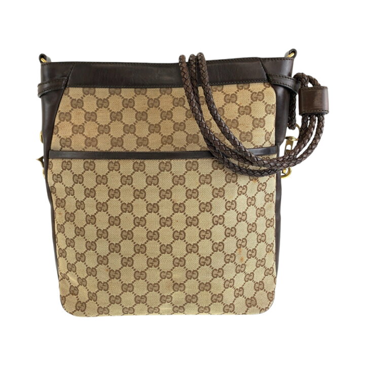 楽天市場】美品 GUCCI グッチ ブラウン ゴールド金具 GGキャンバス 