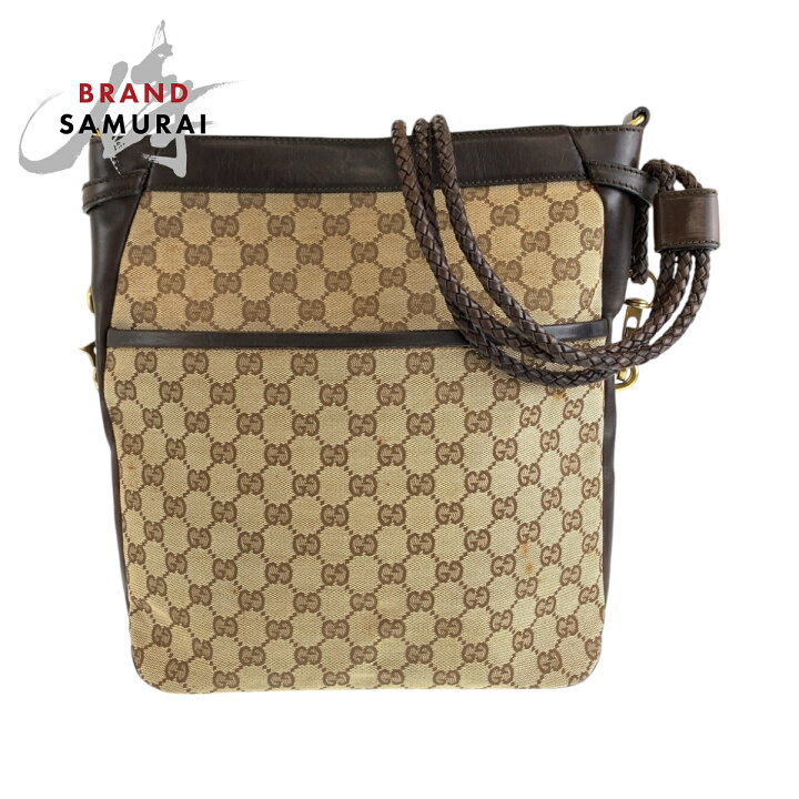 楽天市場】美品 GUCCI グッチ ブラウン ゴールド金具 GGキャンバス 
