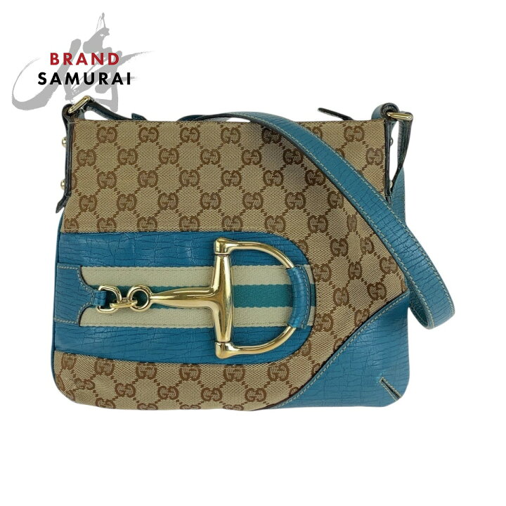 楽天市場】GUCCI グッチ シェリーライン ホースビット ライトブルー 